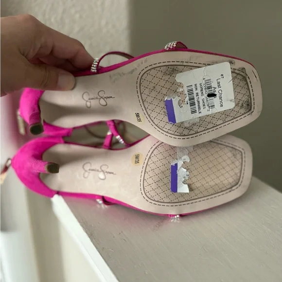 Jessica Simpson Women's Oliana Gem Bright Pink Embellished Stiletto Heel Sz 5M - Picture 9 of 9